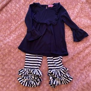 Toddler girls ruffle pant set